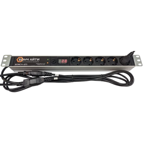 Блок розеток с АВР BONCH-ATS/PDU 8A-5S-Am-C14/C14 Блок розеток с АВР BONCH-ATS/PDU 8A-5S-Am-C14/C14